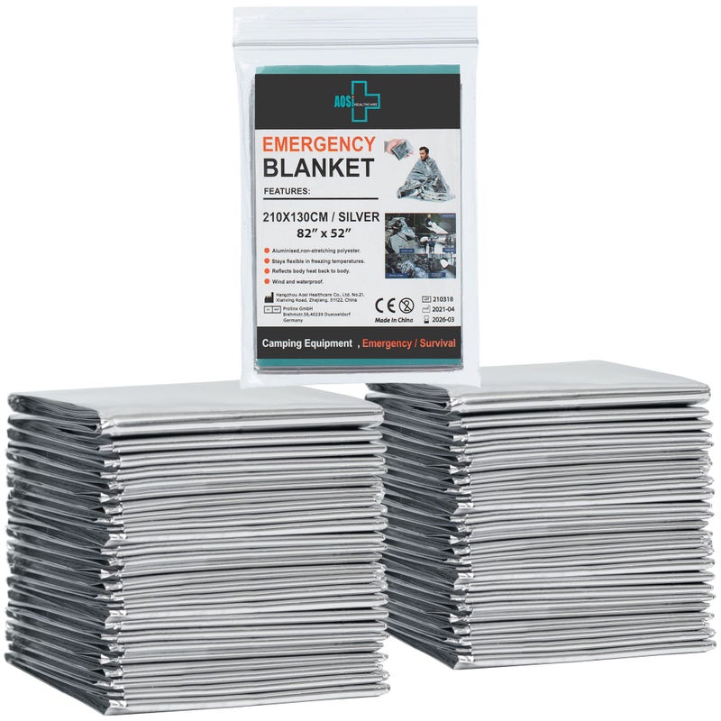 General Medi Emergency Blanket (12-Pack),Emergency Silver Foil Blanketâ€“ Perfect for Outdoors, Hiking, Survival, Marathons or First Aid - Image 1